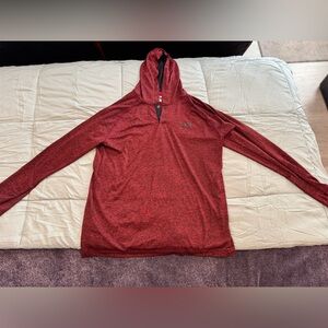 Men’s Under Armour Maroon Long Sleeve Hooded Pullover - Large